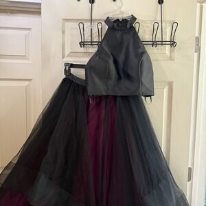 Prom Dress Size 4 Fairy Grunge‎ Whimsigoth 2 Piece Full Skirt Halter Top